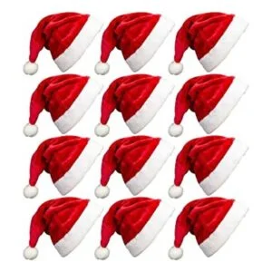 Paquete de 12 gorros de Navidad de Papá Noel para niños_1