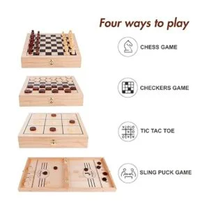 Juegoal Juego de discos de madera 4 en 1 para niños y_4