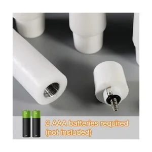 Eywamage Velas cónicas sin llama derretidas blancas con_3