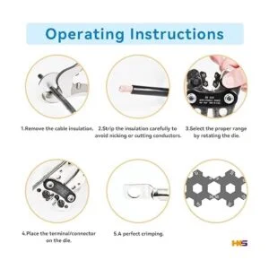 HKS Herramienta engarzadora de terminales de cable de_4