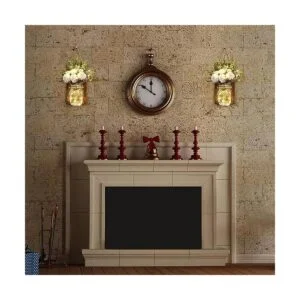 LIGHTESS Lámpara de pared con decoración de madera de_3