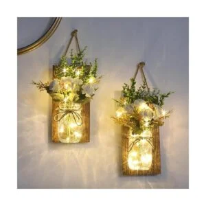 LIGHTESS Lámpara de pared con decoración de madera de_2