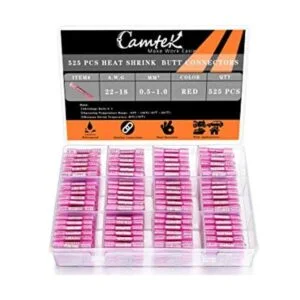 Camtek 525 conectores de tope termorretráctil color rojo_1