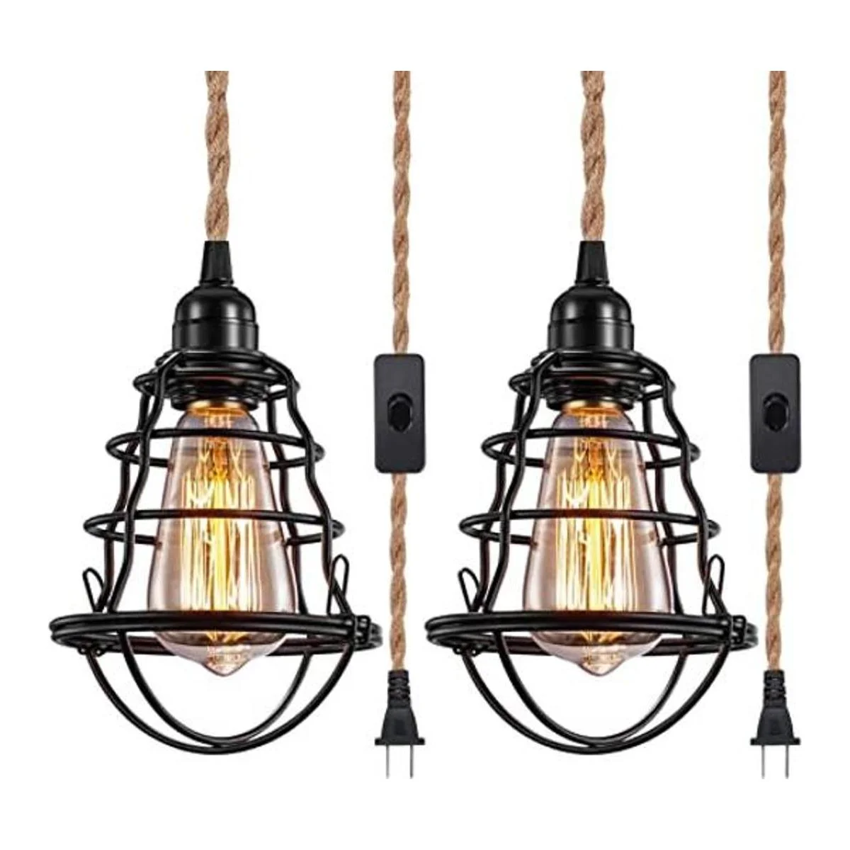 Lámpara colgante industrial con enchufe luces colgantes_1