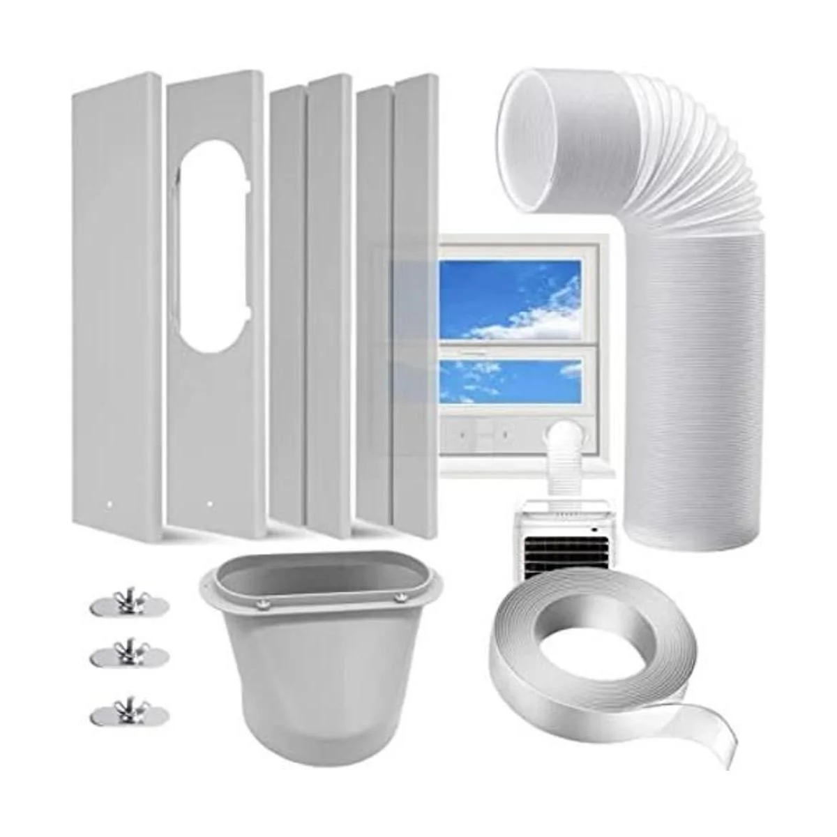 Kit de ventana de CA portátil con manguera de escape de_1