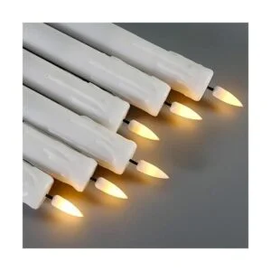 Eywamage Velas cónicas sin llama derretidas blancas con_4