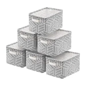 6 cestas de almacenamiento plegables de tela mini caja_1