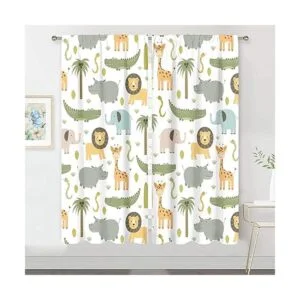 Meshelly Cortinas de animales de safari para guardería 42_2