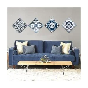 ArtbyHannah Lienzo decorativo de pared azul marino para_2