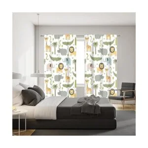 Meshelly Cortinas de animales de safari para guardería 42_6