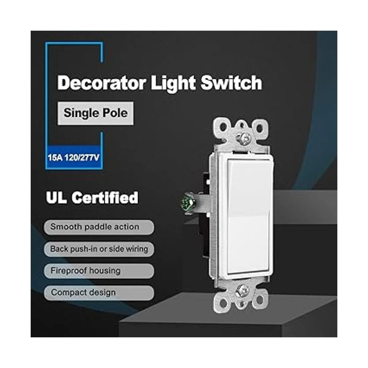 CML Decorator Interruptor de luz de un solo poste_2