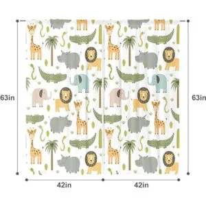 Meshelly Cortinas de animales de safari para guardería 42_3