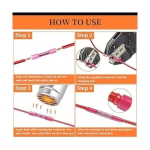 Camtek 525 conectores de tope termorretráctil color rojo_4