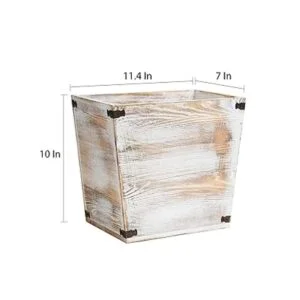 Cubo de basura de madera con antorcha de estilo rústico_2