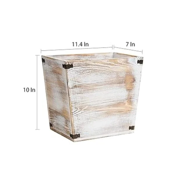 Cubo de basura de madera con antorcha de estilo rústico_2