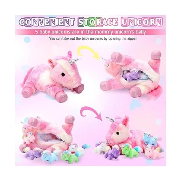 Juego de 6 juguetes de peluche de unicornio 1 animal de_4
