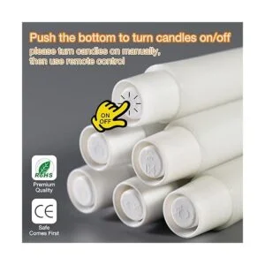 Eywamage Velas cónicas sin llama derretidas blancas con_2