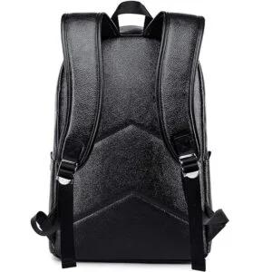 Mochila de cuero negro para computadora portátil para_3