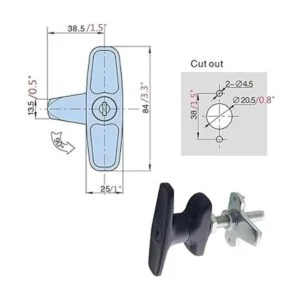 Juego de 2 llaves y cerraduras con manija en T para puerta_4