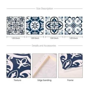 ArtbyHannah Lienzo decorativo de pared azul marino para_6