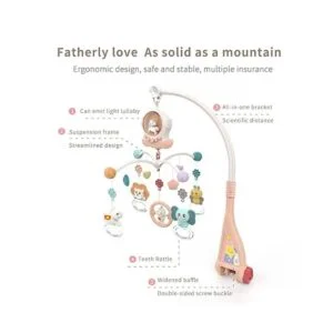 Eners Cuna musical para bebé con luces nocturnas y_2