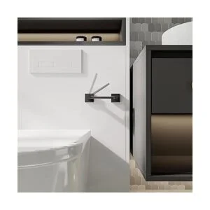 Ruacq Soporte de papel higiénico negro mate accesorios de_3