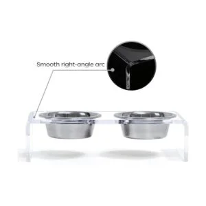Acrylic Elevated Dog and Cat Pet Feeder Raised Clear_5