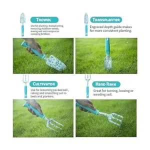Juego de herramientas de jardín de 9 piezas de aluminio_2