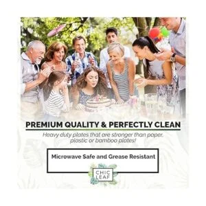 Chic Leaf Bandejas ovaladas desechables con hojas de_7