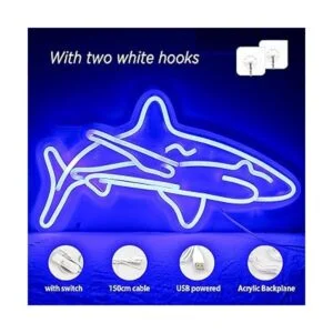ineonlife Letrero de neón LED de tiburón para dormitorio_3