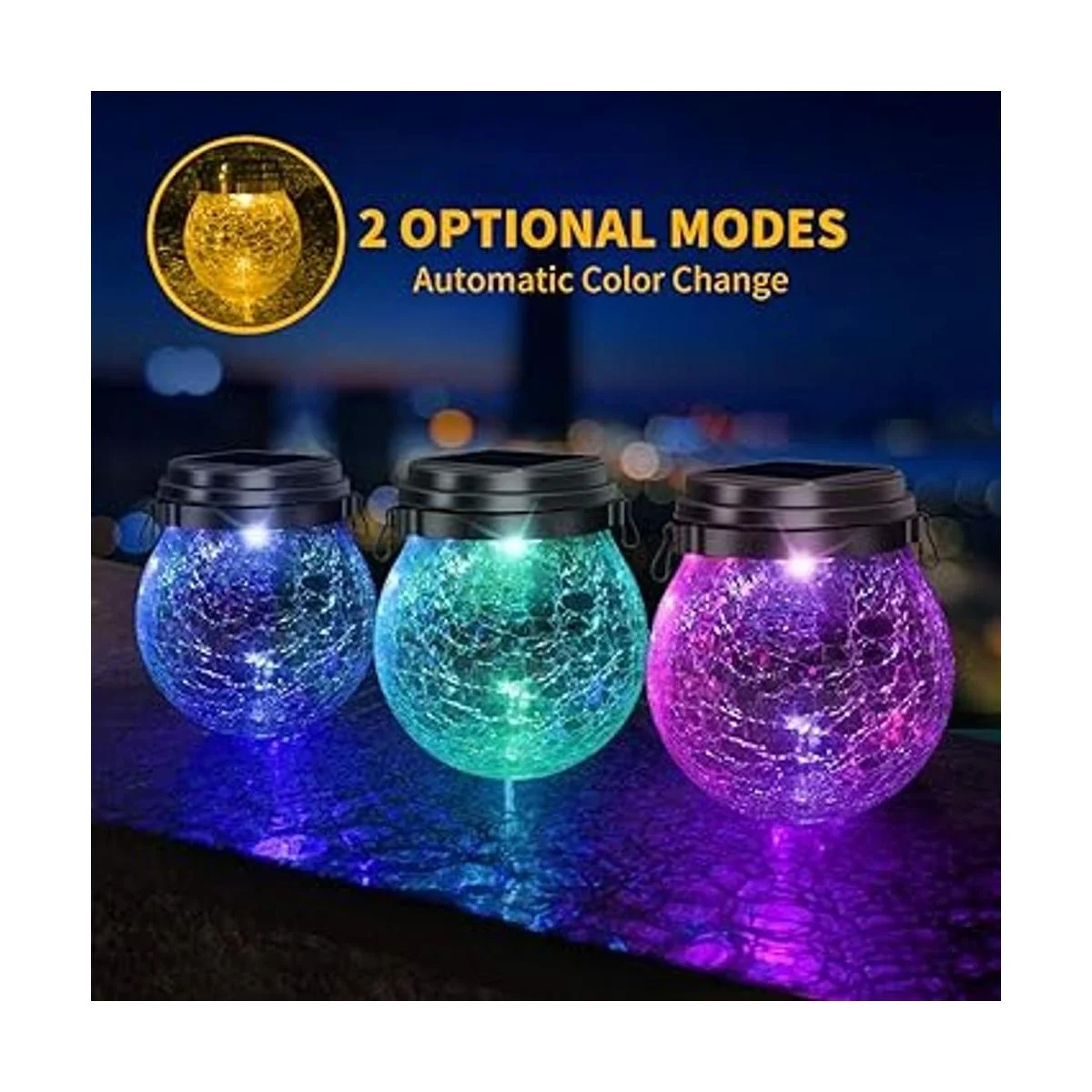 DBF Linterna solar de cristal agrietada ámbar cálido LED_3