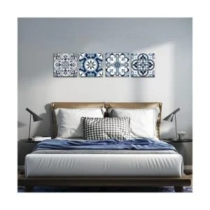 ArtbyHannah Lienzo decorativo de pared azul marino para_4