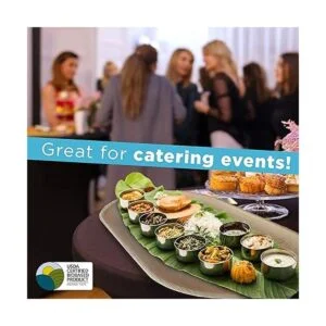 Chic Leaf Bandejas ovaladas desechables con hojas de_6