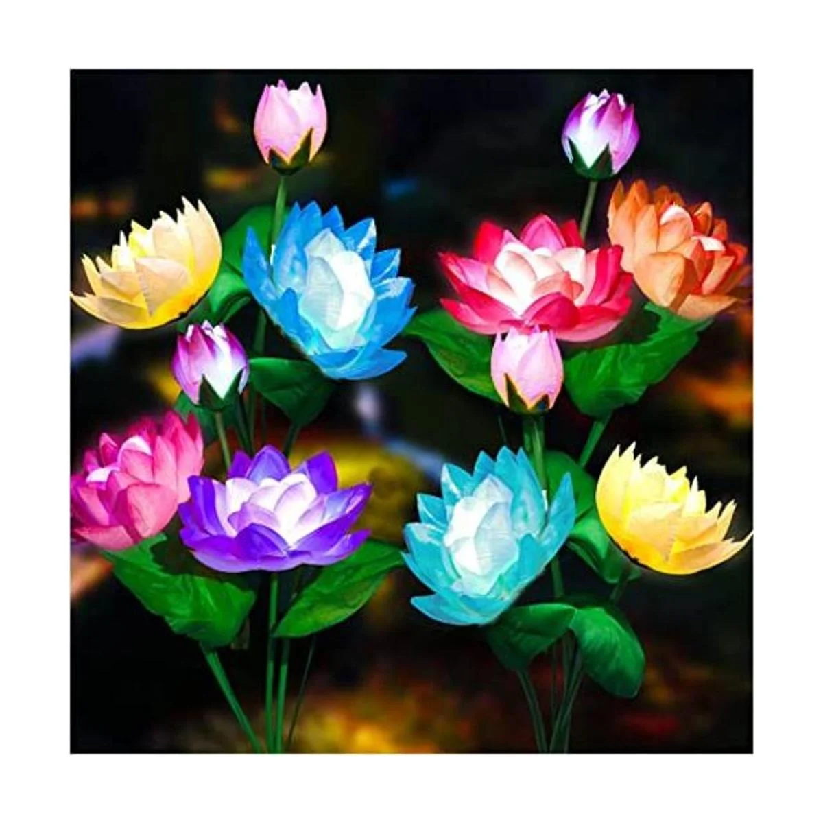 TONULAX Luces solares de jardín luces solares de flores_1