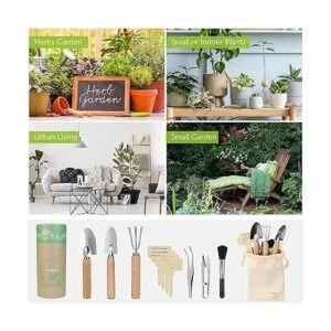 KiiZYS Juego de herramientas pequeñas de jardinería para_6