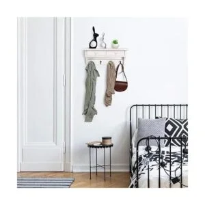 Emfogo Perchero de pared para abrigos de madera rústica_4