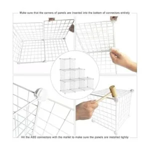 CAHOME Almacenamiento de cubos de alambre 6 rejillas de_6
