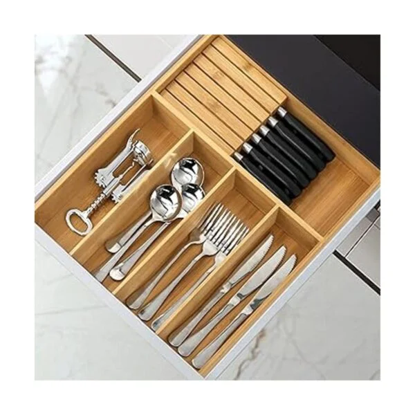 Organizador de cubiertos de bambú soporte para utensilios_6