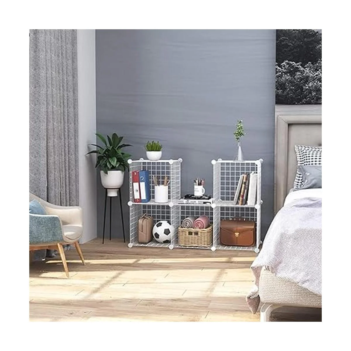 CAHOME Almacenamiento de cubos de alambre 6 rejillas de_5