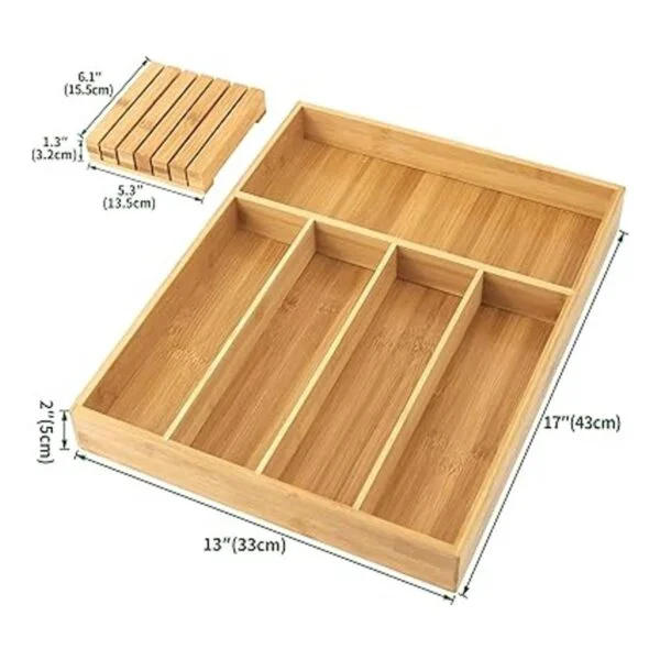 Organizador de cubiertos de bambú soporte para utensilios_4