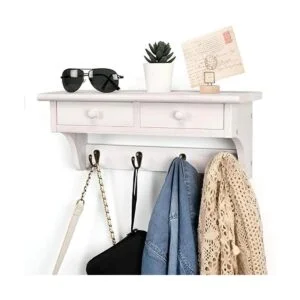 Emfogo Perchero de pared para abrigos de madera rústica_2