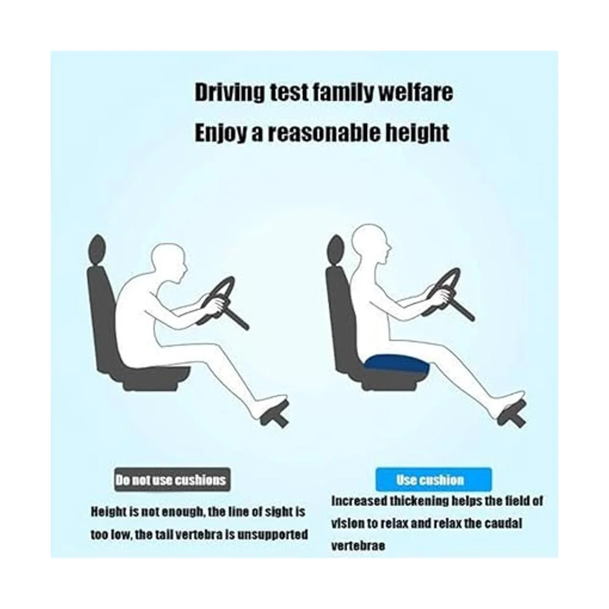 Nine River Cojín de asiento elevador de coche que eleva la_3