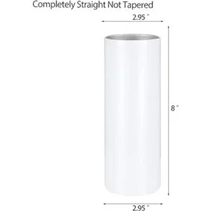 Vaso delgado de sublimación de 20 onzas color blanco y_2