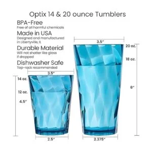 US Acrylic Optix Vasos apilables de plástico de 16 piezas_5