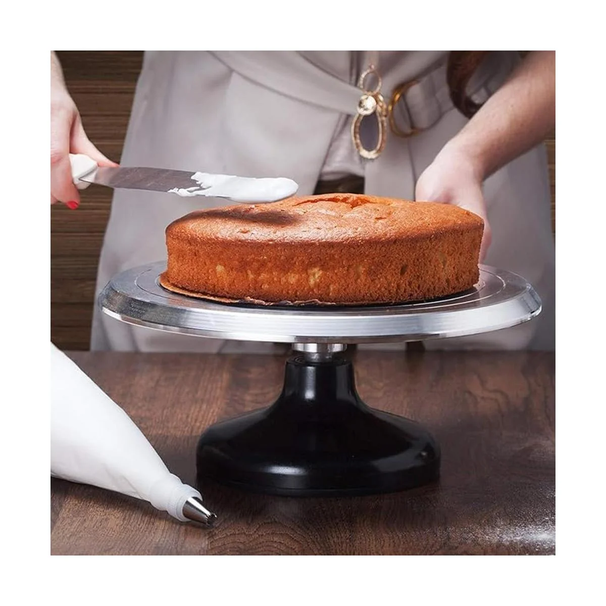 Soporte para tartas Uten de aluminio de 12 pulgadas para_3