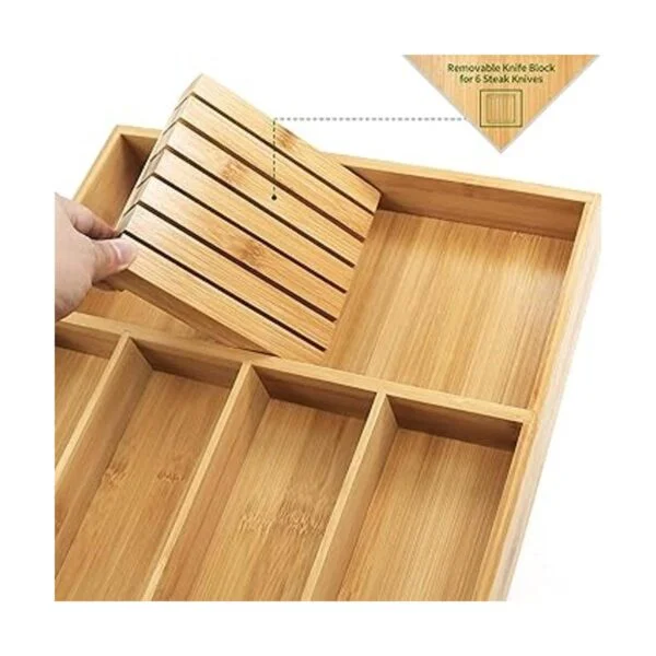 Organizador de cubiertos de bambú soporte para utensilios_2