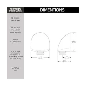 Codo de pared para ducha de mano cromado_2