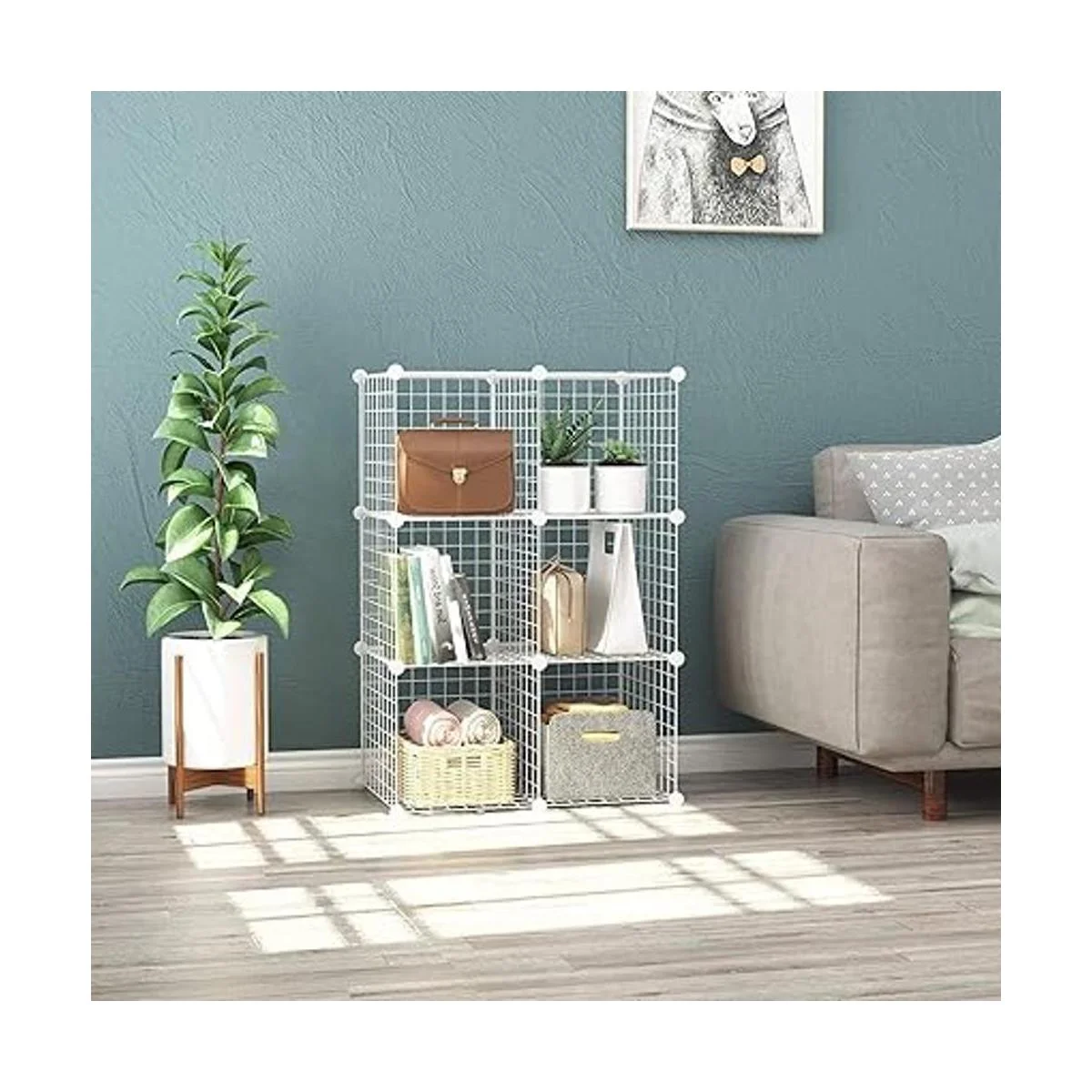 CAHOME Almacenamiento de cubos de alambre 6 rejillas de_4