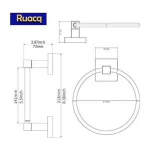 Ruacq Soporte de papel higiénico negro mate accesorios de_6