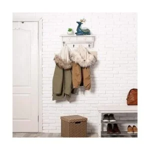 Emfogo Perchero de pared para abrigos de madera rústica_3